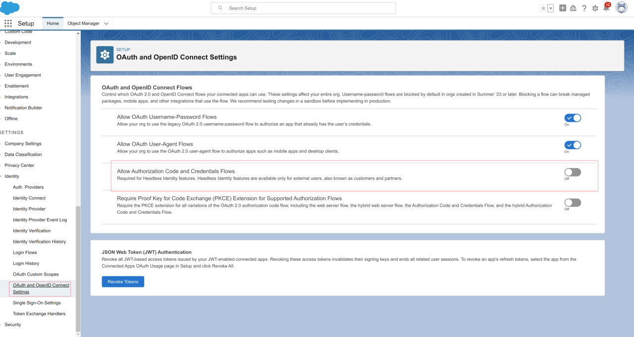 enable credentials flow