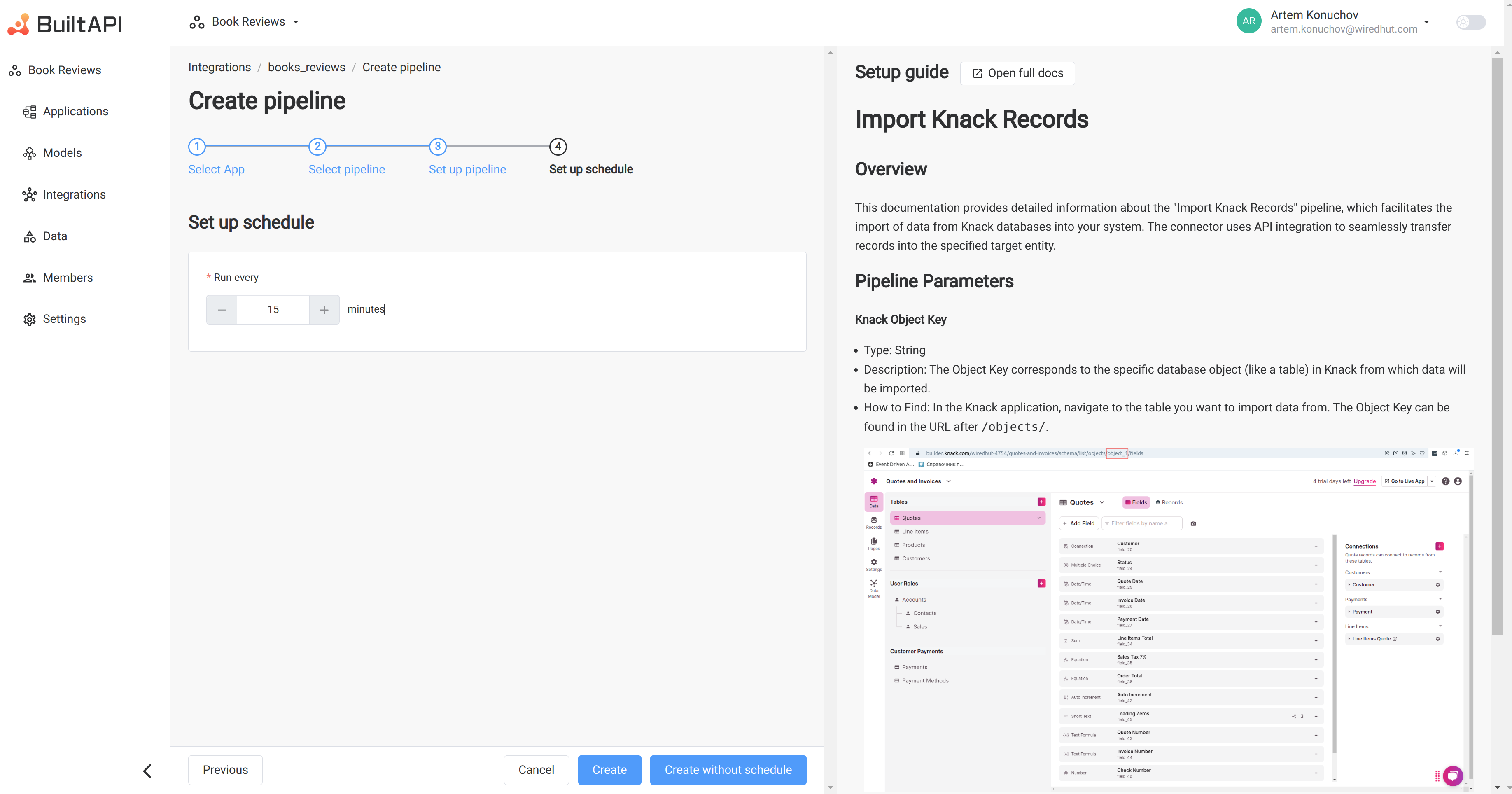 set up pipeline schedule